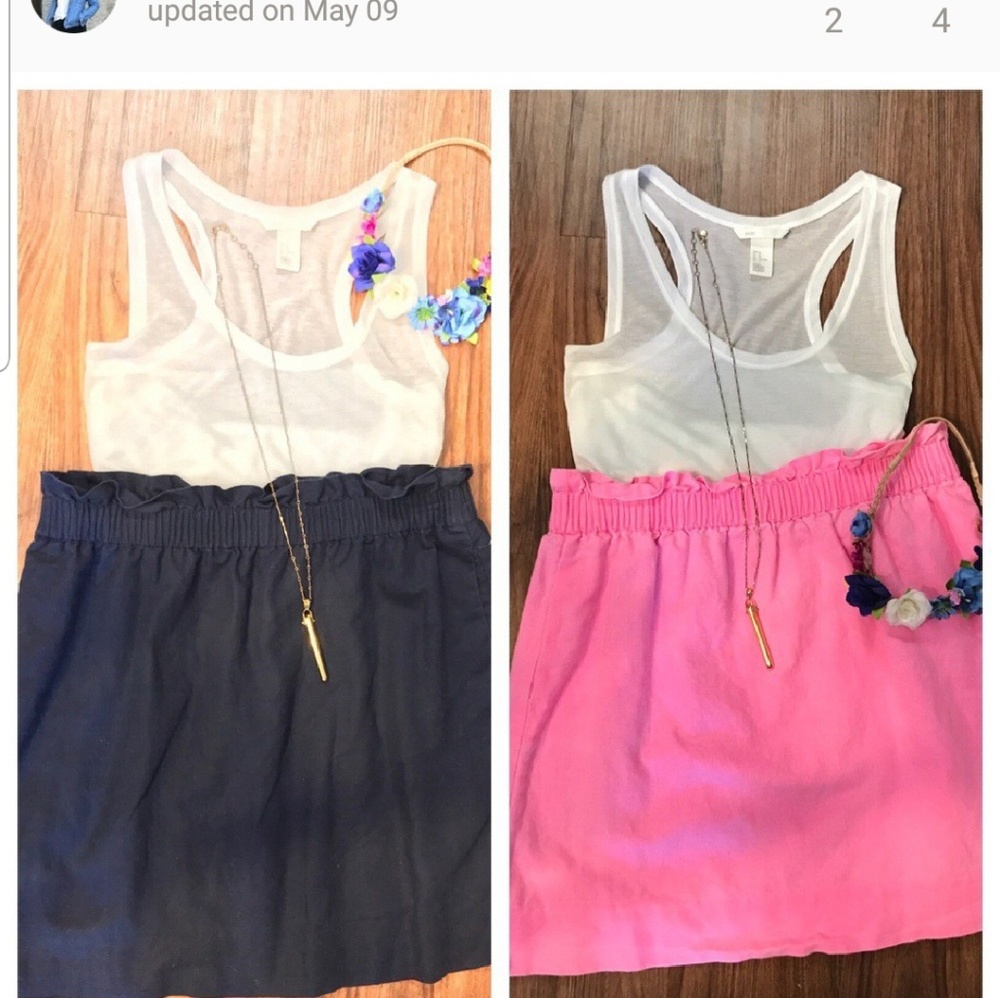 J.crew two ruffle high waisted ruffle skirts